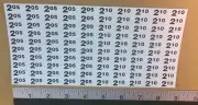 Automatic Products snack vending machine price labels - $2.05 $2.10 $2.15 $2.20