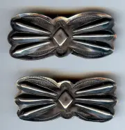 VINTAGE NAVAJO INDIAN STAMPED SILVER PAIR OF BELT CONCHOS