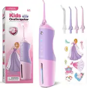 Kids Water Dental Flosser Deep Cleaning Picks Portable 4 Modes for Ages 6+ Safe