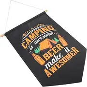 Camping Pennant Rv Garden Flags Campfire Garden Flag Camping Yard Flags Camping Triangle Banner Camping Yard Banner Hanging Camping Sign Banner Flags Wood Cloth Wai Make Tea Simple