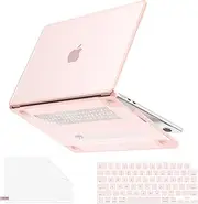 AKIT Compatible with MacBook Air 13 Inch Case 2025 2024-2022 M4 M3 M2 A3240 A3113 A2681, [Anti-Cracking] Hard Shell Case&Keyboard Cover&Screen Protector for MacBook Air 13.6 Inch 2025, Pink