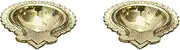 Brass Diya Dhibla Golden Diya Pooja Dia Brass Diwali Puja Diwali Diya/Deepawali Deepak Oil Lamps/Christmas Decoration Engraved Unique Design Gift Items Pack of 2 with phouch