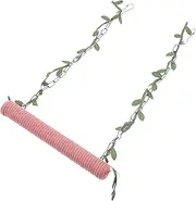 GANAZONO Wooden Bird Swing for Parrots Parakeet Perch with Rope for Cage Decor and Physical Activity Encourages Coordination and Balance Skills