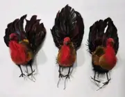 Vintage Create A Craft Feather Turkey Birds 8" Floral Picks Thanksgiving Holiday