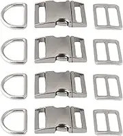 aoozleny 4 sets Buckles Hook Clip, D Dee Ring Side Release Adjustor Triglides Pet Dog Collar Buckles