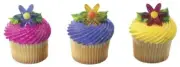New Cake Toppers Transparent Daisy Cupcake Rings One Dozen
