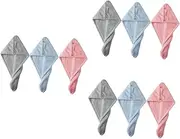 Healvian 3sets Hair Towel Wrap for Women Hair Turban for Wet Durable Comfortable Drying Cap Button 3pcs*3