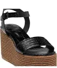 Brunello Cucinelli Stripe Platform Leather Wedge Sandals New In Box