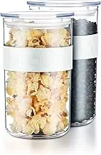 BODUM PRESSO Set of 2 Plastic Storage Jars with Airtight Lids 1.0 Litre X-Small