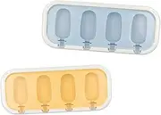 2 PCS NUZAMAS Ice Lolly Moulds Silicone Ice Cream Mould Ice Cube Mold Popsicle Maker Popsicle Mold Set for Dessert Cake Jelly Popsicle Tray Reusable DIY Pop Molds