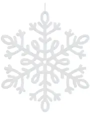 Iridescent Glitter White Snowflake Christmas Hanging Decorations - 30cm