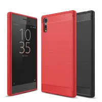 在飛比找Yahoo奇摩購物中心優惠-揚邑 Sony Xperia XZ 5.2吋 碳纖維拉絲紋軟