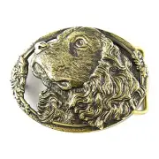 Cocker Spaniel brass belt buckle, Cocker Spaniel dog head, Hunting dog buckle