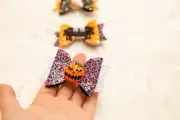 HANDMADE Halloween pumpkin spider ghost glitter hair clips for toddler girl kids