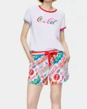 NEW PETER ALEXANDER COCA COLA COKE PJ SET TOP & SHORTS PJ SET LARGE L RRP$139.90