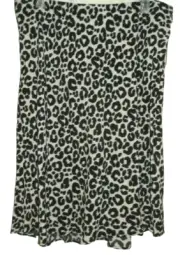 New Womens 3X 24W-26W Leopard Print Slip Skirt Midi Length Terra & Sky Cheetah
