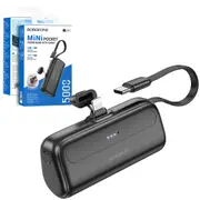 Borofone BJ41 5000 mAh Slim Mini Pocket Power Bank with Type C & Lightning Cable