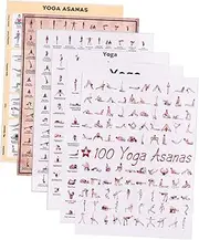 COOLHIYA 6pcs Yoga Poses Canvas Poster for Home Gym Decor Replaceable Wall Art for Fitness Yoga Practice Patterns Bright Room Office