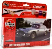 Airfix Aston Martin DB5 W/ Glue, Paints, Brushes Set 1:43 Car Model Kit A55011