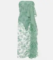 [Christopher Esber] Christopher Esber Strapless floral lace midi dress AU 14 green
