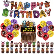 Five Nights at Freddys Party Supplies Balloons Cake Topper Banner Birthday Decorations