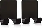 Adhesive Razor Hooks, VIS'V Black Stainless Steel Self Waterproof Adhesive Razor Holder Shower Shaver Hooks Hanger Heavy Duty Kitchen Bathroom Sticky Wall Hooks for Razor Plug Towel Loofah - 2 Packs