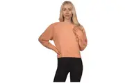 Topshop Women's Pleat Sleeve Crop Pullover - Orange