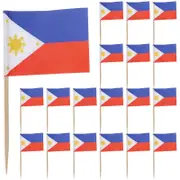 100pcs Fruit Picks National Flags Fruit Picks Philippines Cocktail Toothpicks Cupcake Dessert Topper Decors Multi 6.50X3.50X0.10CM