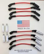 CADILLAC ESCALADE 2002-04 LS1 VORTEC 5.3L 6.0L RED SPARK PLUG WIRES + HEAT BOOTS