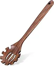 Wooden Pasta Spoon, 12.6 Inch Spaghetti Spoon, Wood Pasta Strainer Spaghetti Fork, Server Pasta Fork Pasta Spatula Tool Noodle Spoon