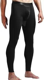 [Ouruikia] Men's Thermal Underwear Pants Modal Thermal Bottoms Long Johns Pants Underwear with Separate Pouch