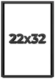 22x32 Shadow Box Frame Black | 1 inches Deep Real Wood Contemporary Shadowbox Di