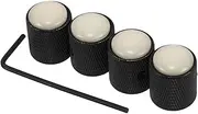 Yardwe Set of 4 Electric Guitar Volume Knobs Metal Dome Bass Guitar Parts Speed Control for Performances Sleek Finish