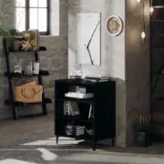 High Gloss Wooden Shelf Sideboard Buffet Cabinet Storage Cupboard Hallway Rack