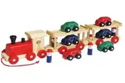 Fun Factory: Wooden Pull Along Train (with cars and people)
