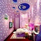 100 Pcs Kids Bedroom Fluorescent Glow In The Dark Stars Moons Stickers Wall H6W3