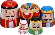 ROMISBABA 1set Decorative Nutcracker Matryoshka Dolls Hand-Painted Nesting Doll for Christmas Home Decor and Festive Gifting Safe and Fun for Boys and Girls