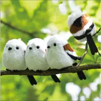 在飛比找蝦皮購物優惠-現貨🌸日本的動物 鳥 銀喉長尾山雀 絨毛 玩偶 娃娃 珠鍊吊