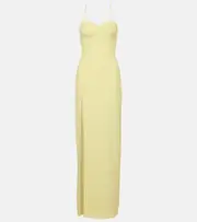 [David Koma] David Koma Side-slit corset gown AU 14 yellow
