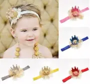 Baby princess glitter crown headband for newborn photo prop, birthday cake smash