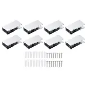 2Pcs Glass Shelf Bracket, Clamp Holder for 0.31"-0.39" Glass, Silver
