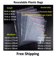 Resealable Clear Plastic Bags Zip Lock Zipper Bulk Small Medium Large Size