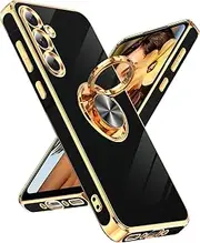 [LeYi] for Samsung A35-5G Case: Galaxy A35 5G Case with Slim Lightweight 360° Ring Holder Kickstand Support Car Mount Shockproof, Easy Clean Shockproof Protective for Samsung Galaxy A35 5G Case, Black