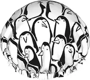 Stylish Crowd Of Penguins Print Shower Cap For Women Men Reusable Lightweight Soft Bath Hair Cap With Elastic Band