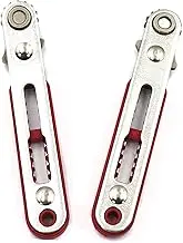 cSeao 2Pcs Mini Ratchet Wrench Screwdriver Set, Elbow Head & Flat Head, 1/4 Inch Ratcheting Screwdriver Wrenches