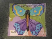 10pc Flying Rubber Band Powered Wind Up Magic Flutter Butterfly Blue/Purple