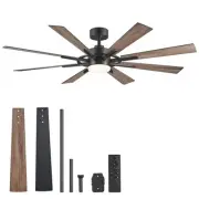 Ceiling Fans with Lights, 60 Inch Ceiling Fan and Remote, 3CCT, 6 Speeds Reve...