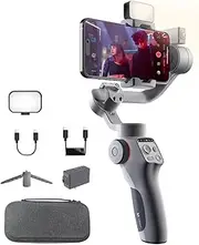FUNSNAP C05 Kit Gimbal Stabilizer for Smartphone, iPhone Gimbal 3-Axis with Magnetic Fill Light/AI Tracking Sensor for iPhone 15 14 Pro Max Android Handheld Phone Gimbal for Video Recording