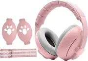Kids Noise Cancelling Ear Muffs, Portable Safety Hearing Protection, Comfortable Adjustable Design, Ear Defenders For Fireworks, Air Shows, Concerts, Loud Events, Blue, Pink