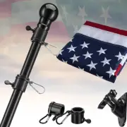 American Flag with Pole Kit - 6ft Heavy Duty Tangle Free Flag Pole Holder for...